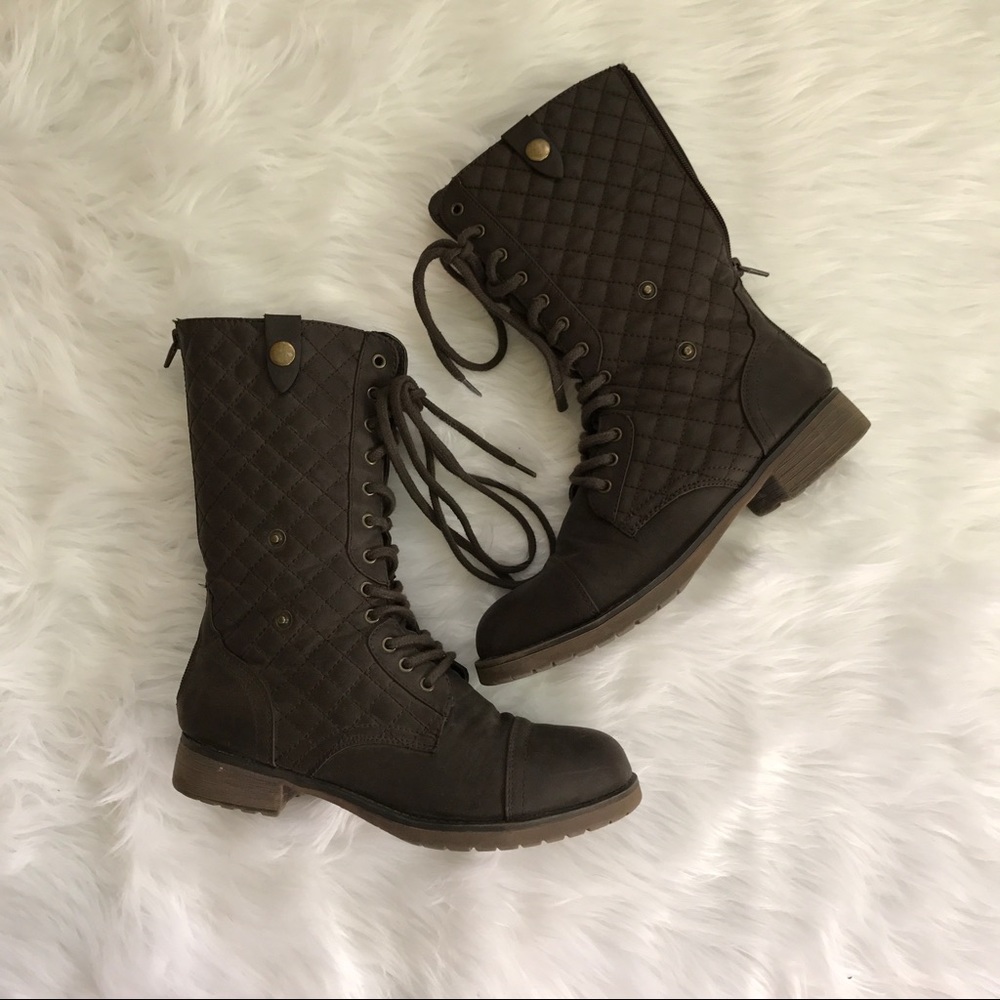 FAUX FUR INSULTED COMBAT BOOTS